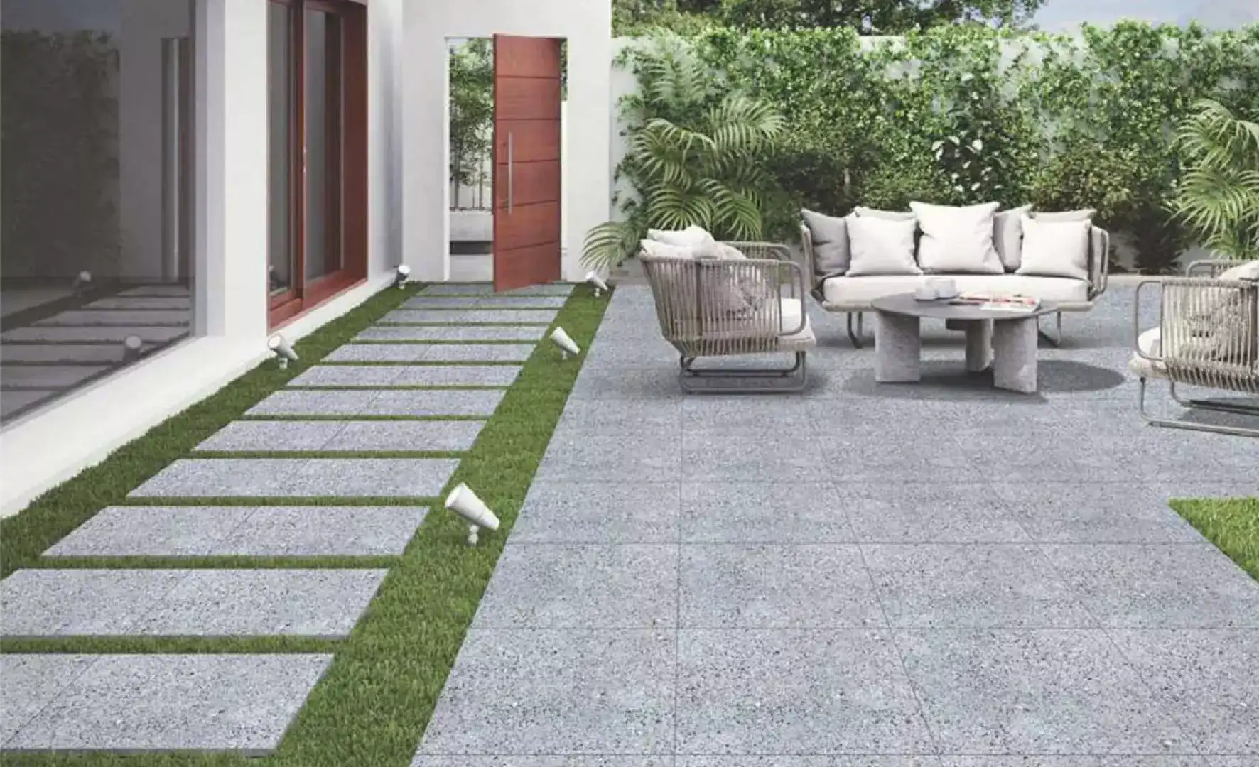 Gạch lát sân vườn - Tăng tính thẩm mỹ và giảm bụi bẩn cho không gian sân vườn